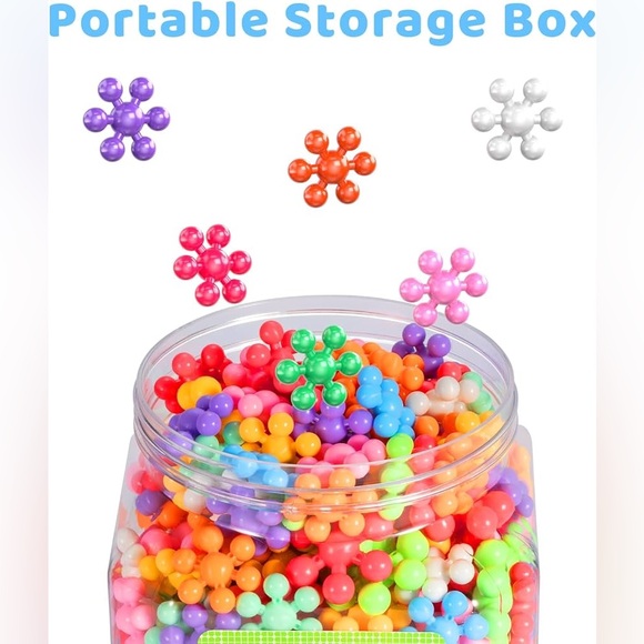 400 pc interlocking educational building blocks..(NWT) with plastic storage - Picture 6 of 6